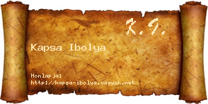Kapsa Ibolya névjegykártya